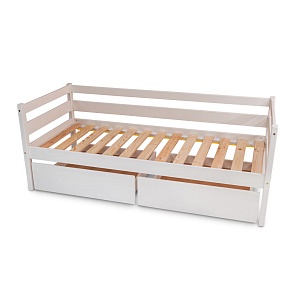 Подростковая кровать белая  babyson 1 с ящиком 80x190см
