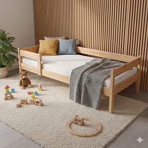 Дитячі ліжка від 3 років ЛіжкоТиша 90х200 сосна