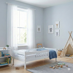 Ліжко дитяче масив сосна ЛіжкоТиша 90х160 Біла