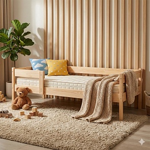 Дитячі ліжка від 3 років ЛіжкоТиша 90х190 сосна