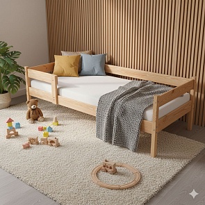 Дитяче ліжко з натурального дерева   ЛіжкоТиша 80х160 сосна